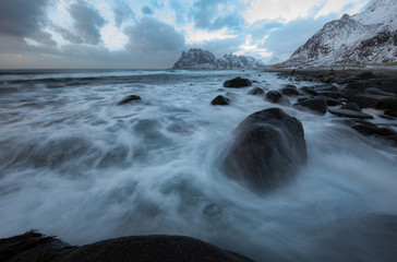 Fototapeta premium Traditional landscape of Norway nature.