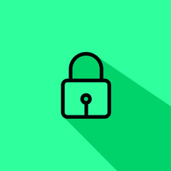 green lock liner fill vector icon - ui icon vector