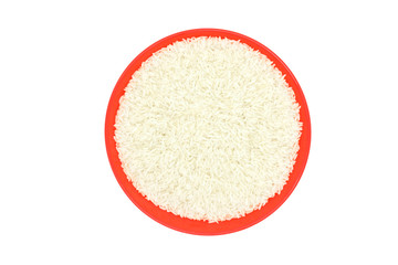 Uncooked Rice on Red Tray for Chinese New Year