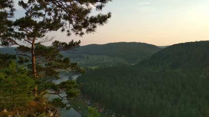 Beautiful view from the mountains to the river