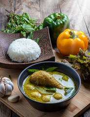 green curry with chicken ,Thailand food ,cooking