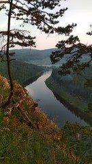 Beautiful view from the mountains to the river