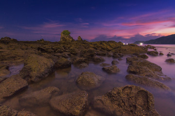 Fototapeta na wymiar sunset on the beach long exposure