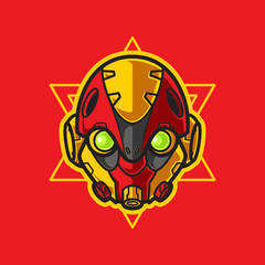 Mecha Robot Head Logo, Template Images
