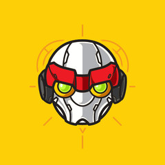 Mecha Robot Head Logo, Template Images