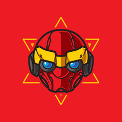 Mecha Robot Head Logo, Template Images