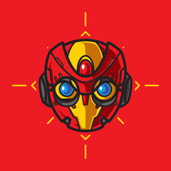 Mecha Robot Head Logo, Template Images