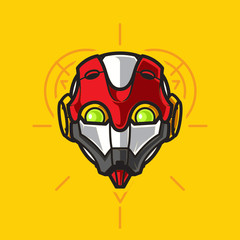 Mecha Robot Head Logo, Template Images