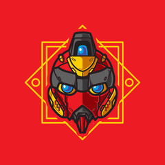 Mecha Robot Head Logo, Template Images
