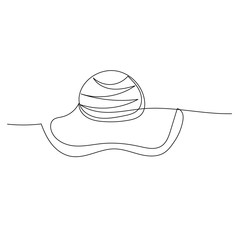 drawing continuous line female hat