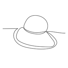 drawing continuous line female hat