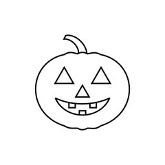 Pumpkin icon vector. Halloween pumpkin vector. Pumpkin silhouette icon on a white background