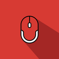 red computer mouse liner fill vector icon - ui icon vector