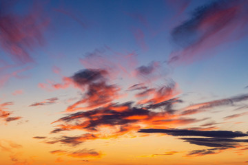 Obraz premium Sunset clouds colorful and building photo 2