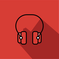 headphone liner fill vector icon - ui icon vector