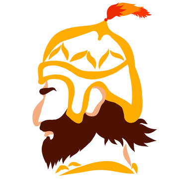 recommend clip art: head of an angry warrior in a medieval helmet