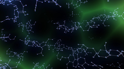 Chemical Molecular Structure 3D illustration background