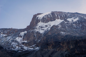 Fototapeta premium summit of Mount Kilimanjaro (highest mountain of Africa at 5895m amsl) in Tanzania