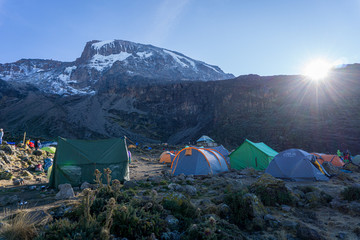 summit of Mount Kilimanjaro (highest mountain of Africa at 5895m amsl) in Tanzania