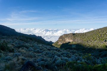 summit of Mount Kilimanjaro (highest mountain of Africa at 5895m amsl) in Tanzania