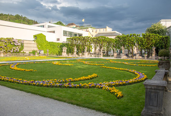 Beautiful landcape in the garden Mirabell, Salzburg, Austria