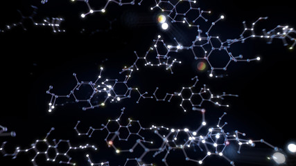 Chemical Molecular Structure 3D illustration background