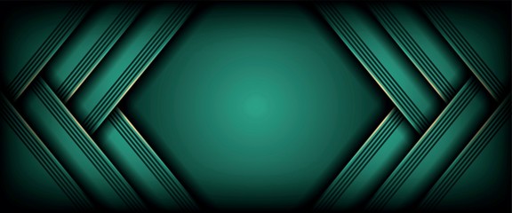 Obraz premium abstract premium dark green with gold overlay layers background