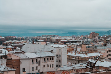 Fototapeta na wymiar Granada city after a big snowfall