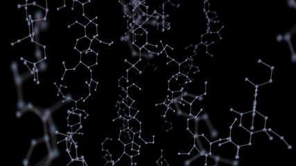 Chemical Molecular Structure 3D illustration background