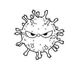 Coronavirus cartoon doodle illustration