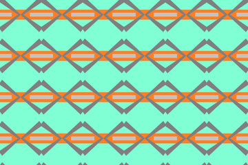 Mint background pattern from the rhomb figures linear shape. Geometric seamless design template with simple symmetric ornament. Creative pattern in aqua menthe colour for fabric, banner, print, web