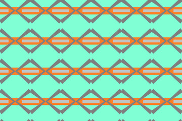 Fototapeta premium Mint background pattern from the rhomb figures linear shape. Geometric seamless design template with simple symmetric ornament. Creative pattern in aqua menthe colour for fabric, banner, print, web