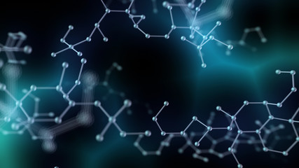Chemical Molecular Structure 3D illustration background