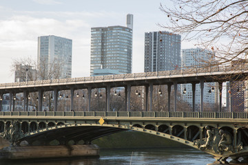River Seine and Bir-Hakeim Bridge; Paris
