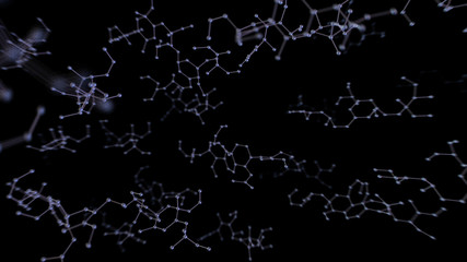 Chemical Molecular Structure 3D illustration background