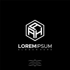 Premium initial AAH geometric Polygon letter logo design