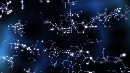 Chemical Molecular Structure 3D illustration background