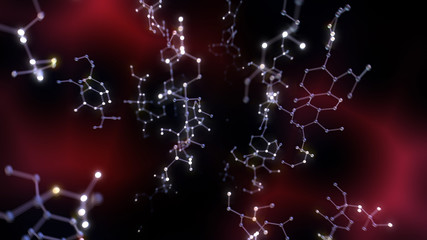 Chemical Molecular Structure 3D illustration background