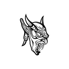 devil head illustration vector art