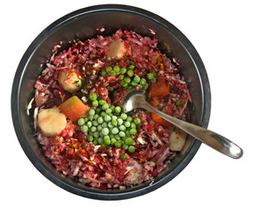 isolated image of stew in a bowl closeup