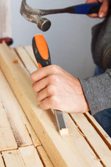 Small red origami siamese cat on a white background