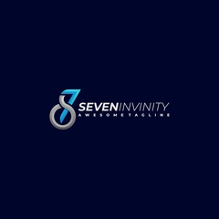 Vector Logo Illustration Seven Infinity Line Art Style