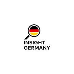 Modern logo design of Germany Flag and searching icon with white background - EPS10 - Vector.