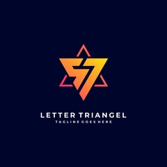Vector Logo Illustration Letter Triangle Gradient Colorful