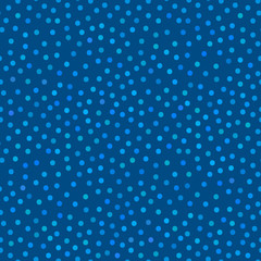 Classic blue dotted, confetti seamless pattern background.