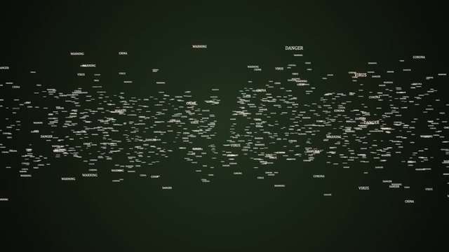 Many small words are formed into one big word CORONAVIRUS.