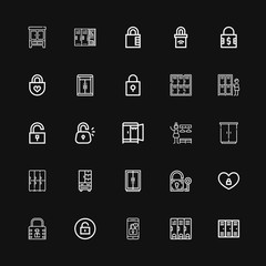 Editable 25 locker icons for web and mobile