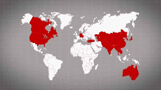 virus spreads world map. global pandemic and epidemic. virus alert - Powered by Adobe