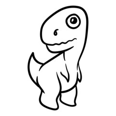 Cute vector dino line drawing