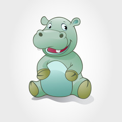 This is a hippo baby cartoon character. Vector illustration of hippo baby animal.